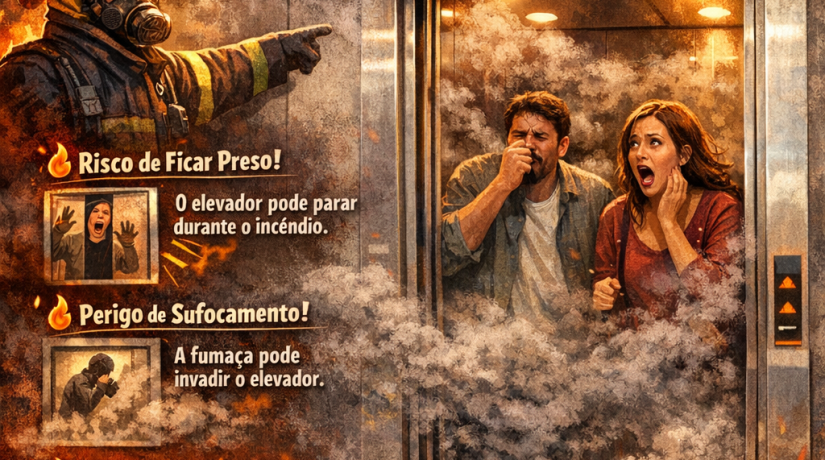 Por que não devemos usar o elevador em caso de incêndio